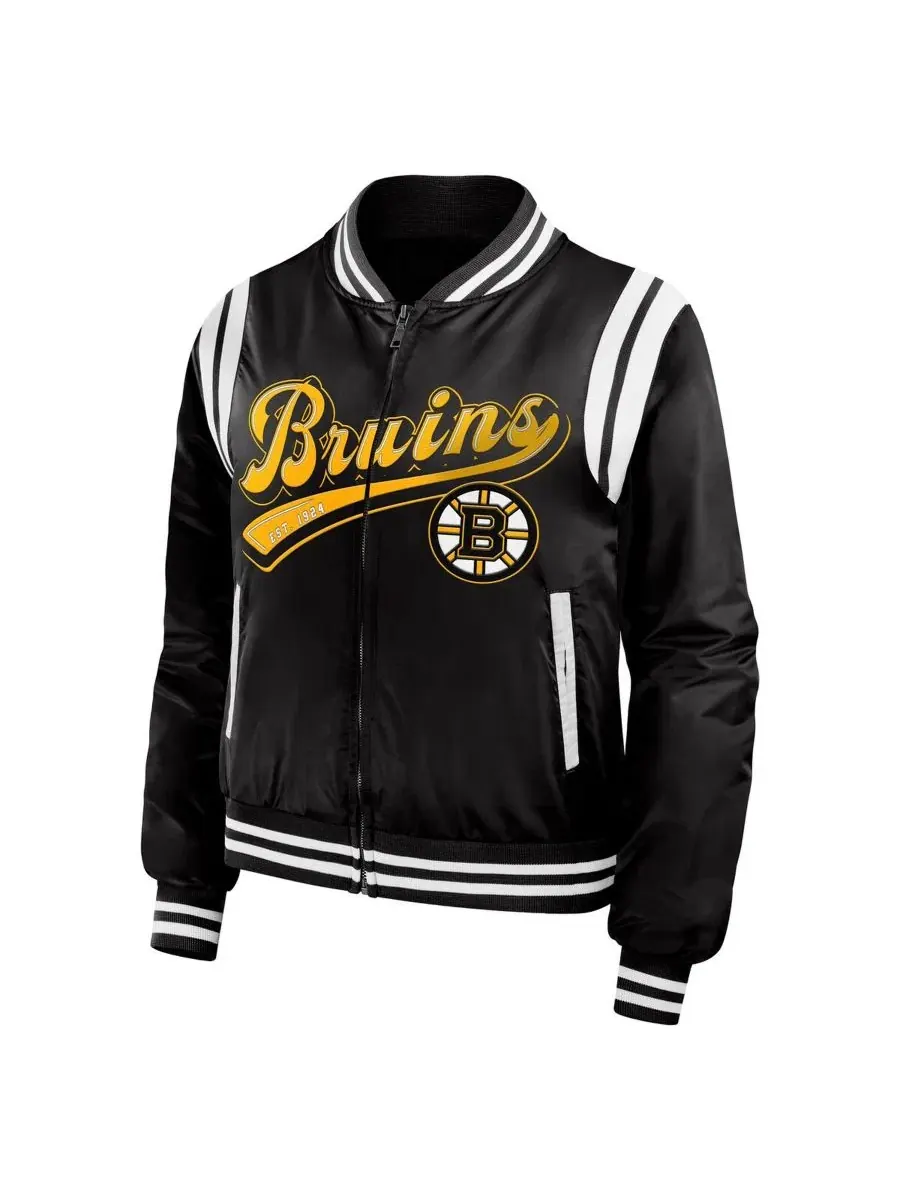 Женская куртка-бомбер с полной застежкой-молнией Boston Bruins Baller WEAR by Erin Andrews — изображение 2 из 3, черный