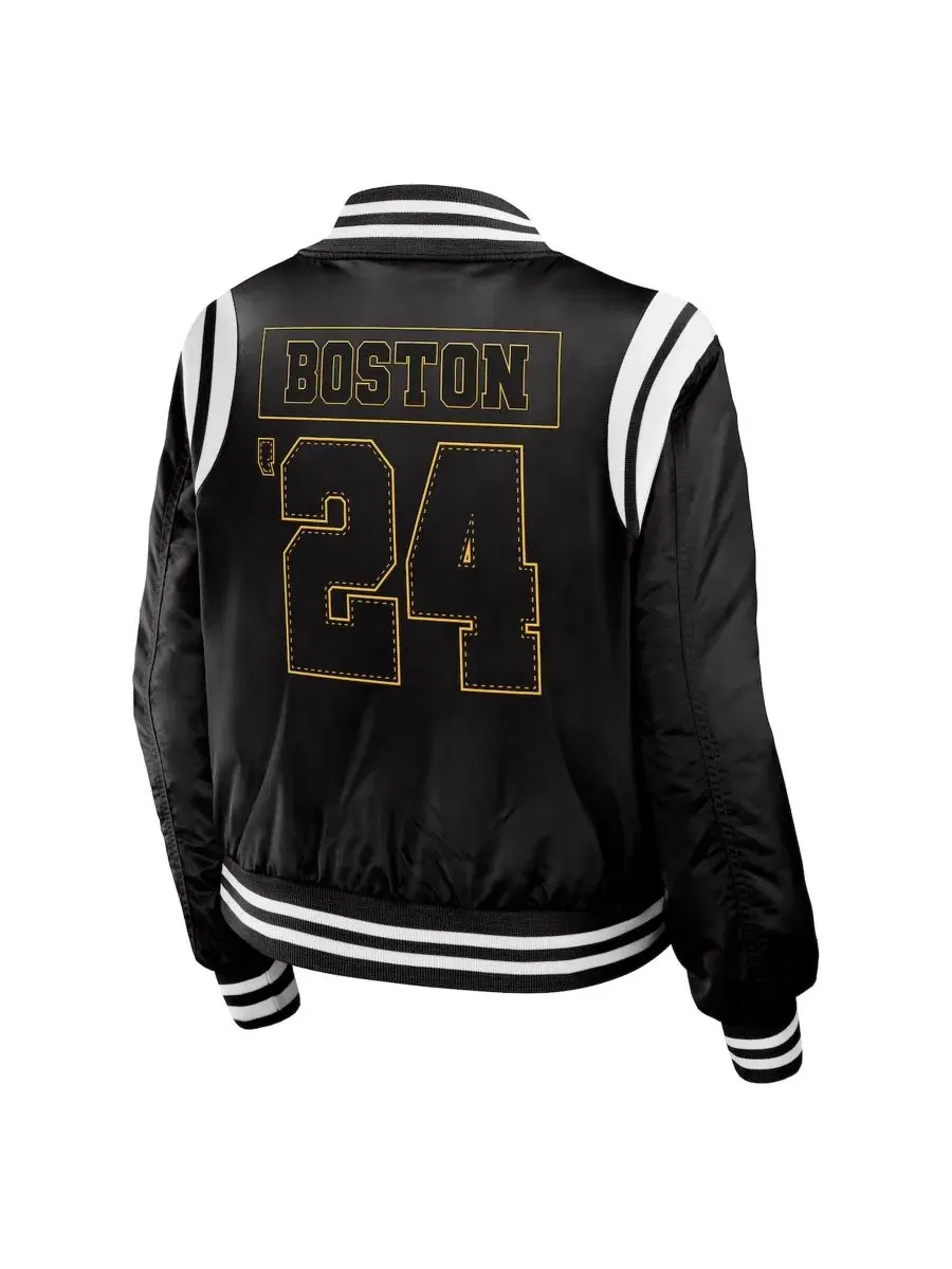 Женская куртка-бомбер с полной застежкой-молнией Boston Bruins Baller WEAR by Erin Andrews — изображение 3 из 3, черный