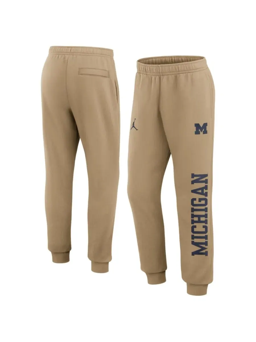 Мужские спортивные брюки из флиса с принтом Michigan Wolverines Primetime Club Fleece Joggers Jordan