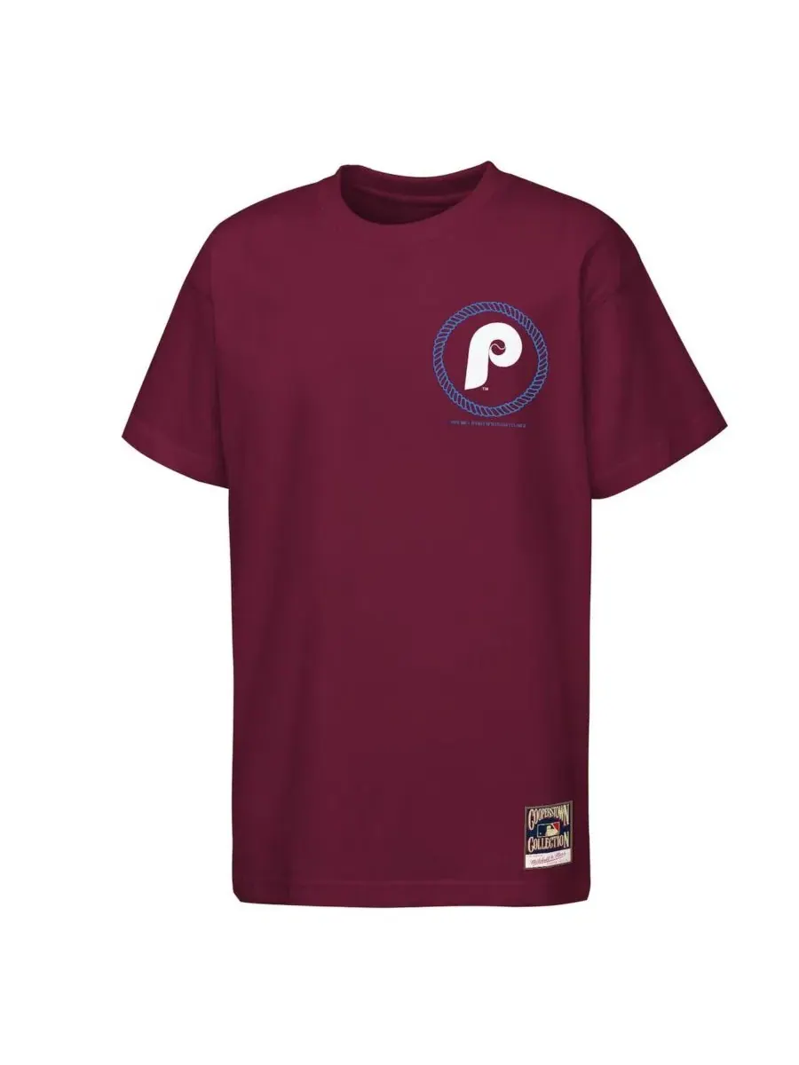 Футболка с коротким рукавом с принтом Cooperstown Rodeo Rope Mitchell & Ness — изображение 2 из 3, бордовый
