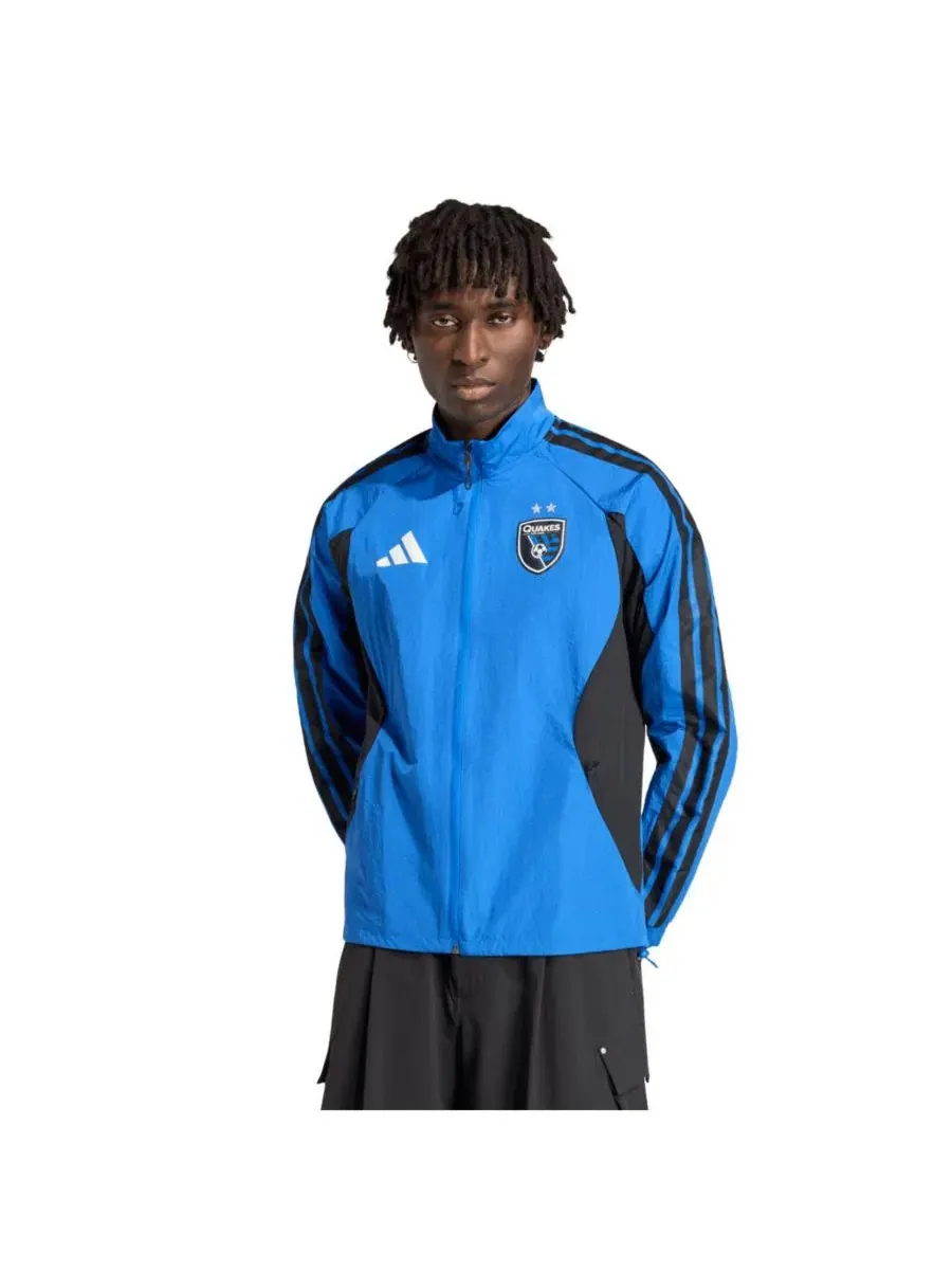 Куртка-анорак с длинным рукавом San Jose Earthquakes 2026 Anthem Raglan Full-Zip Jacket adidas