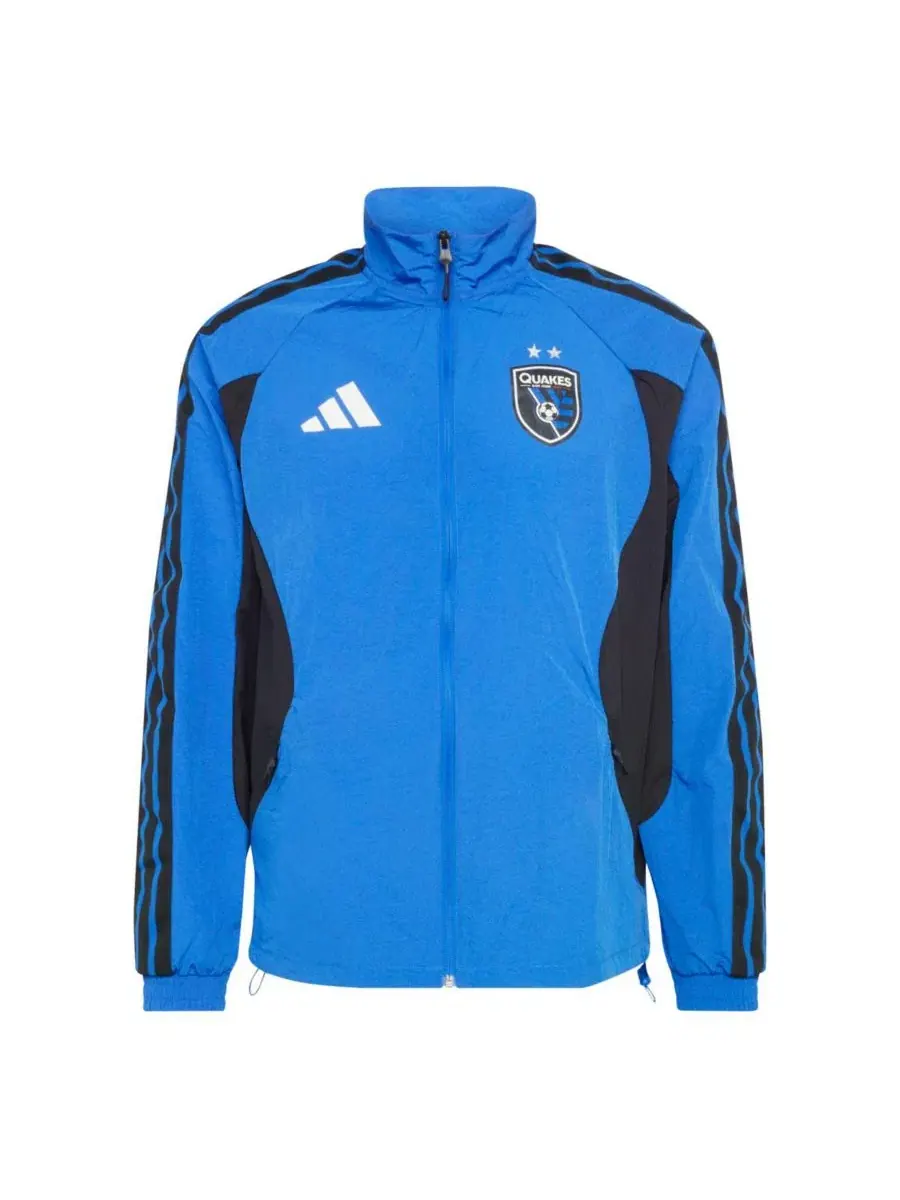Куртка-анорак с длинным рукавом San Jose Earthquakes 2026 Anthem Raglan Full-Zip Jacket adidas — изображение 2 из 4, синий