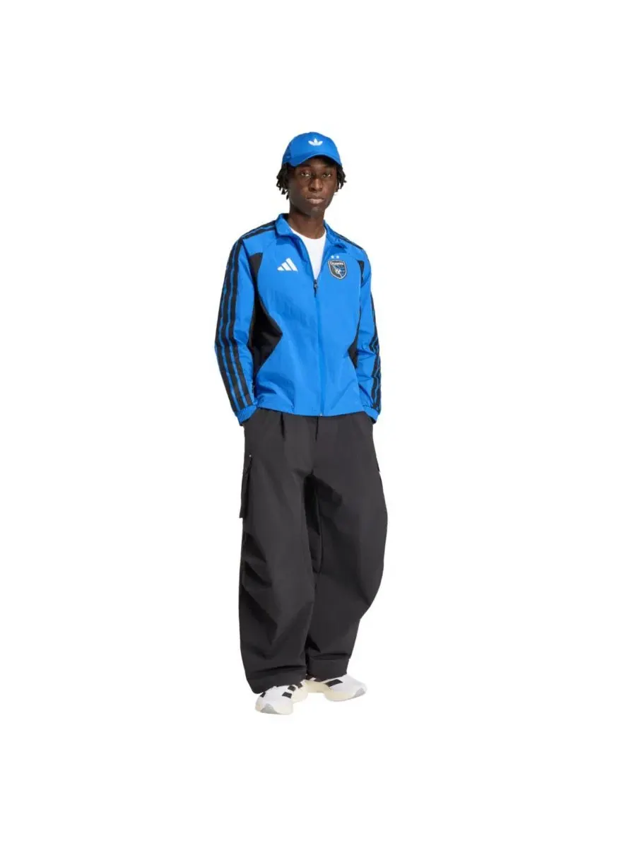 Куртка-анорак с длинным рукавом San Jose Earthquakes 2026 Anthem Raglan Full-Zip Jacket adidas — изображение 3 из 4, синий