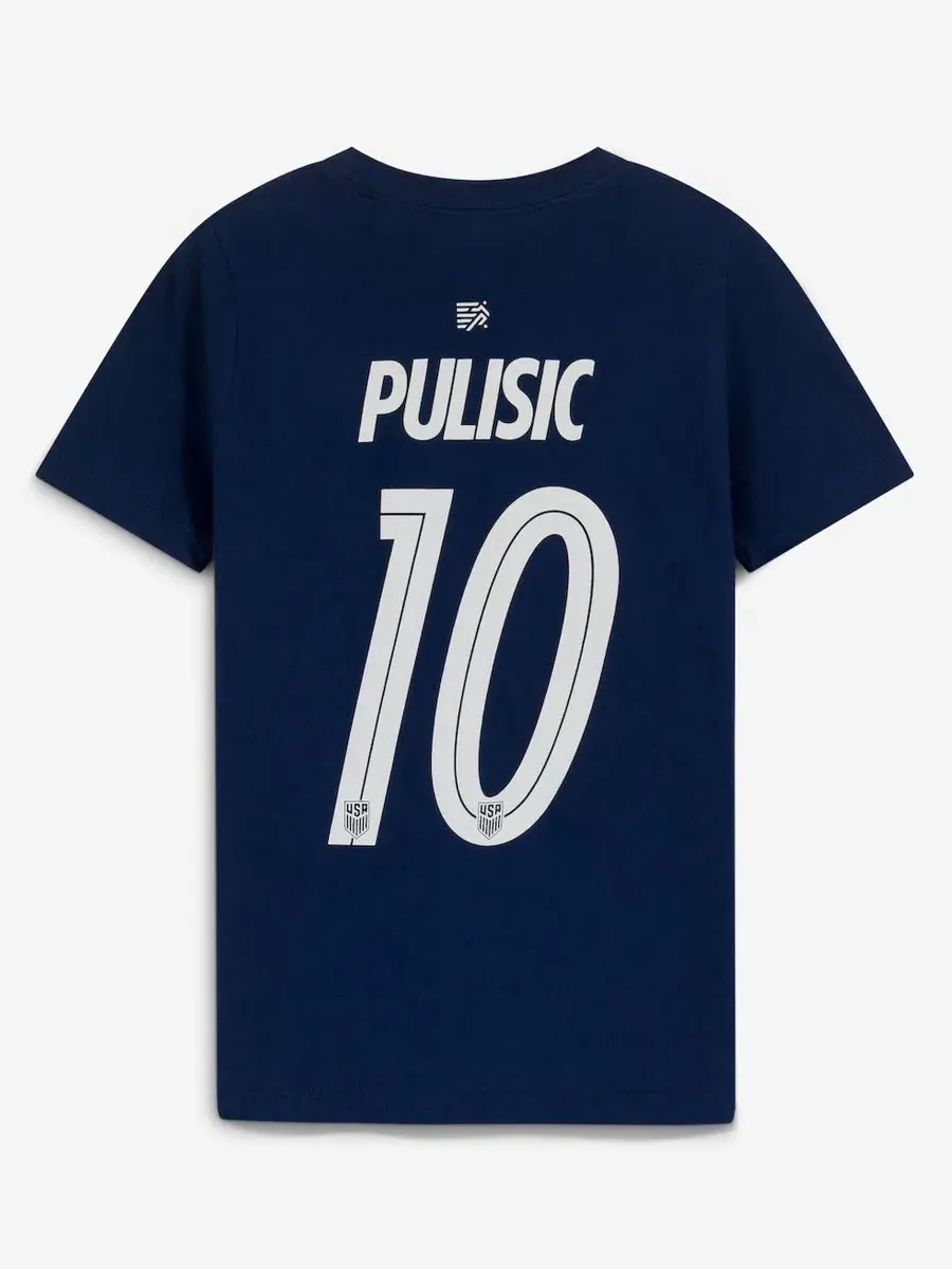 Футболка с именем и номером игрока Christian Pulisic Nike — изображение 4 из 5, темно-синий