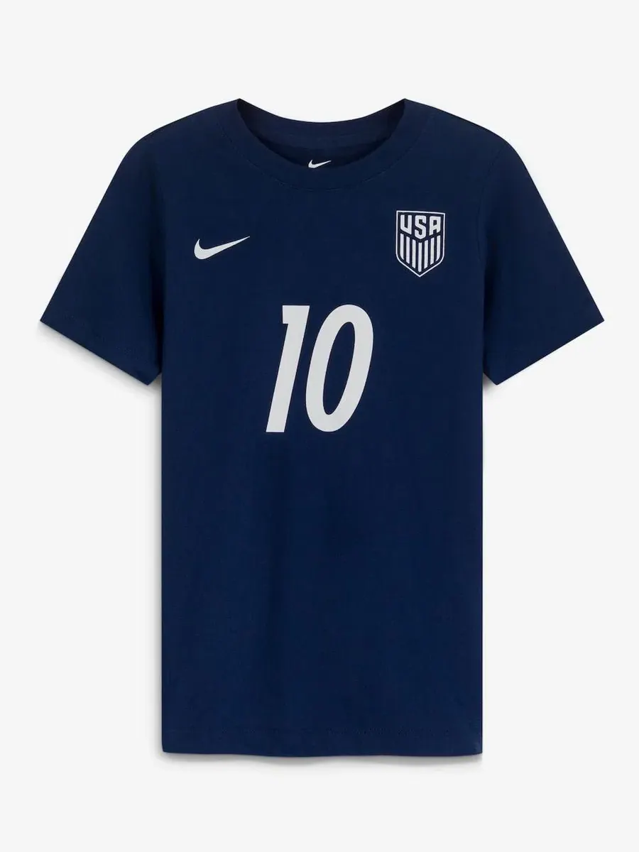 Футболка с именем и номером игрока Christian Pulisic Nike — изображение 5 из 5, темно-синий