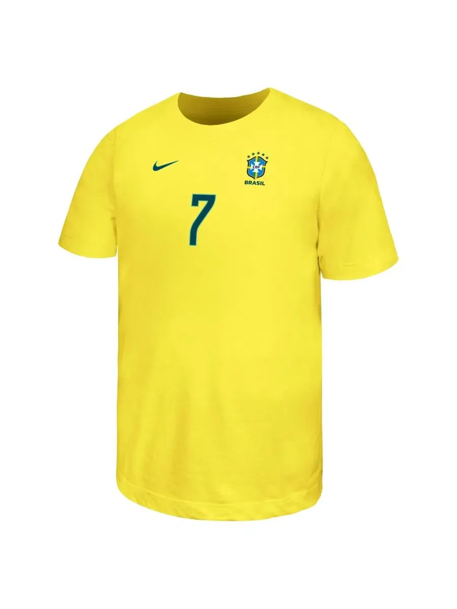 Футболка с длинным рукавом Vini Jr. Brazil National Team Nike — изображение 2 из 3, желтый