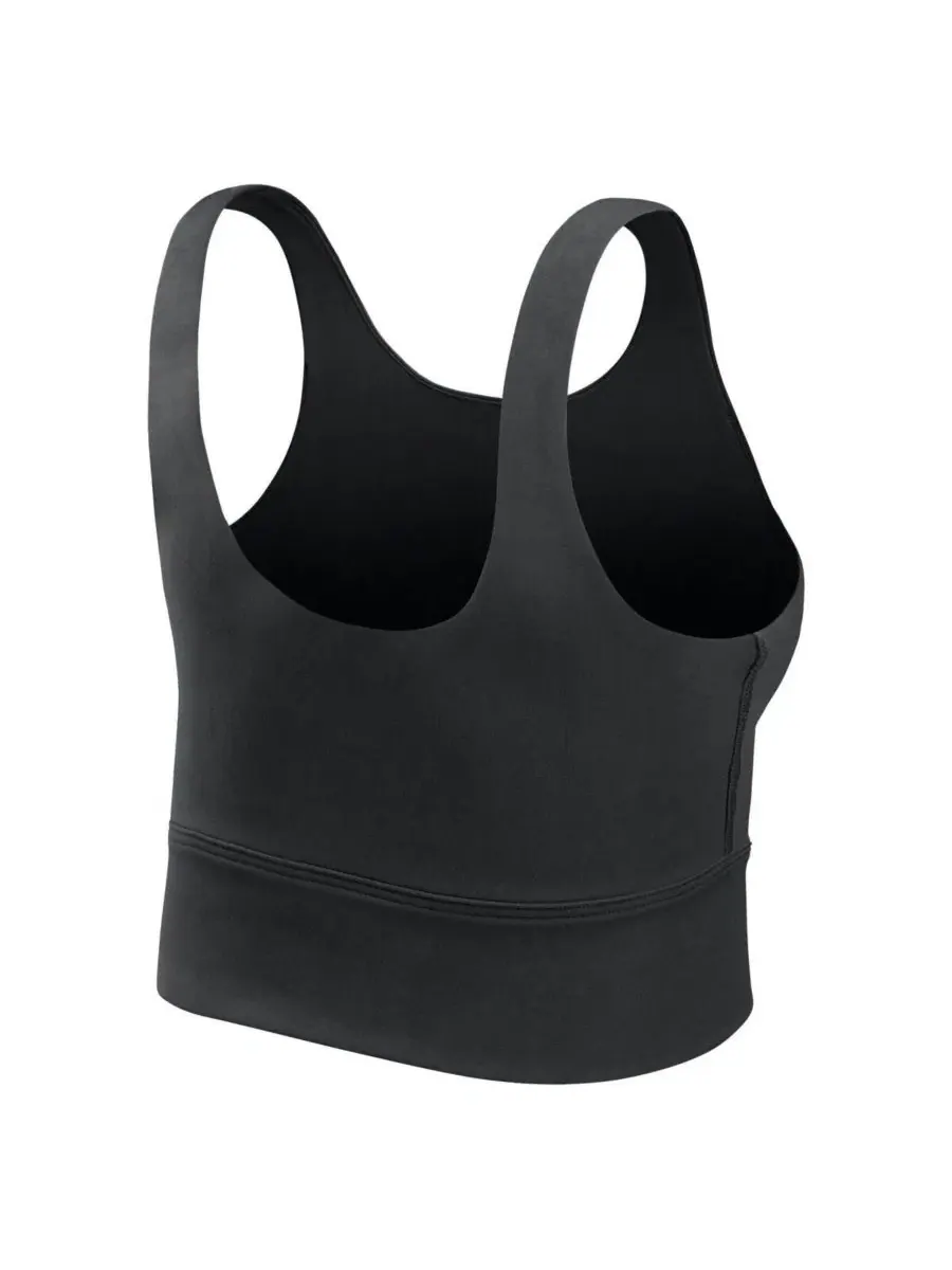 Спортивный бюстгальтер Nike Dri-FIT с длинной линией низа — изображение 2 из 3, черный