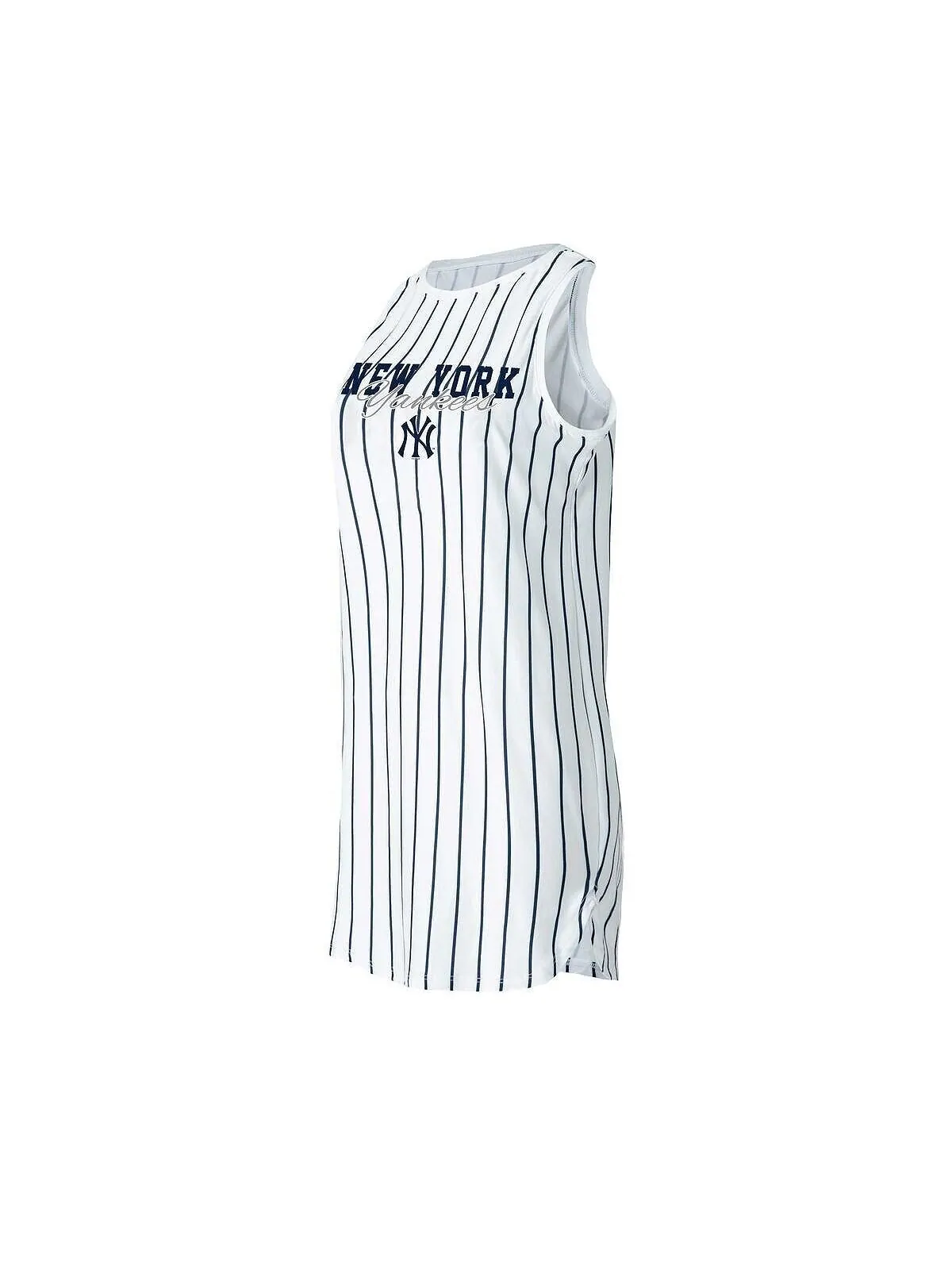 Женская белая ночная рубашка без рукавов в тонкую полоску New York Yankees Reel Concepts Sport