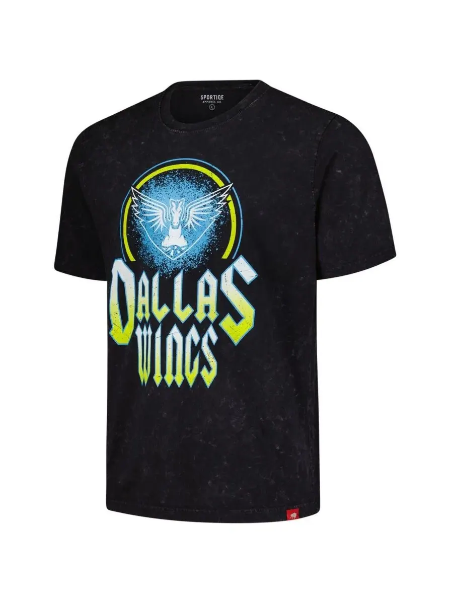 Футболка с принтом Rock Roll Collection Angus Mineral Wash, Dallas Wings Sportiqe — изображение 2 из 4, черный