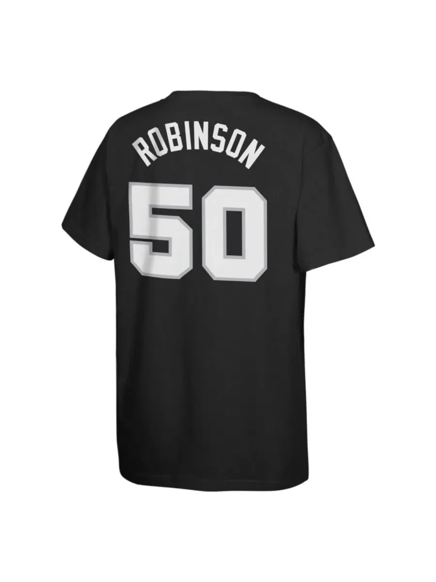 Футболка с длинным рукавом Mitchell Ness David Robinson Black San Antonio Spurs Hardwood Classics — изображение 3 из 3