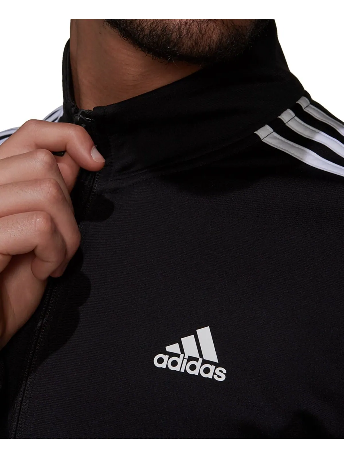 Мужская спортивная куртка из трикотажа adidas — изображение 4 из 4, черный/белый