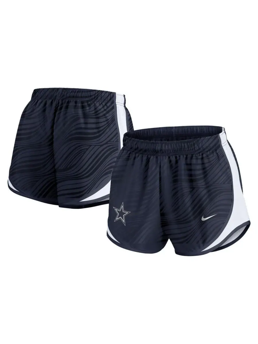 Nike Женские темно-синие шорты Tempo Performance с символикой команды Dallas Cowboys