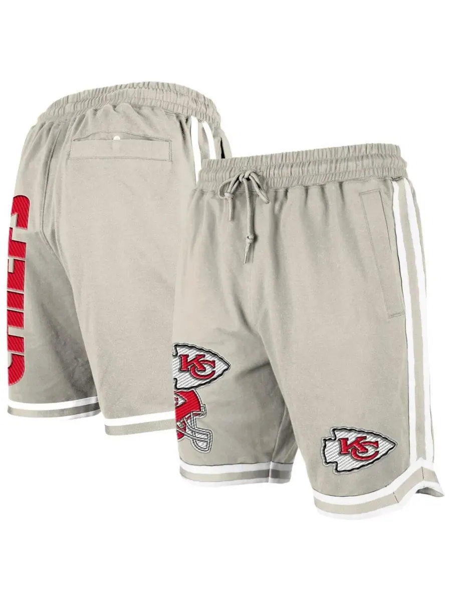 New Era Мужские светло-бежевые шорты Kansas City Chiefs Stone с многослойной нашивкой
