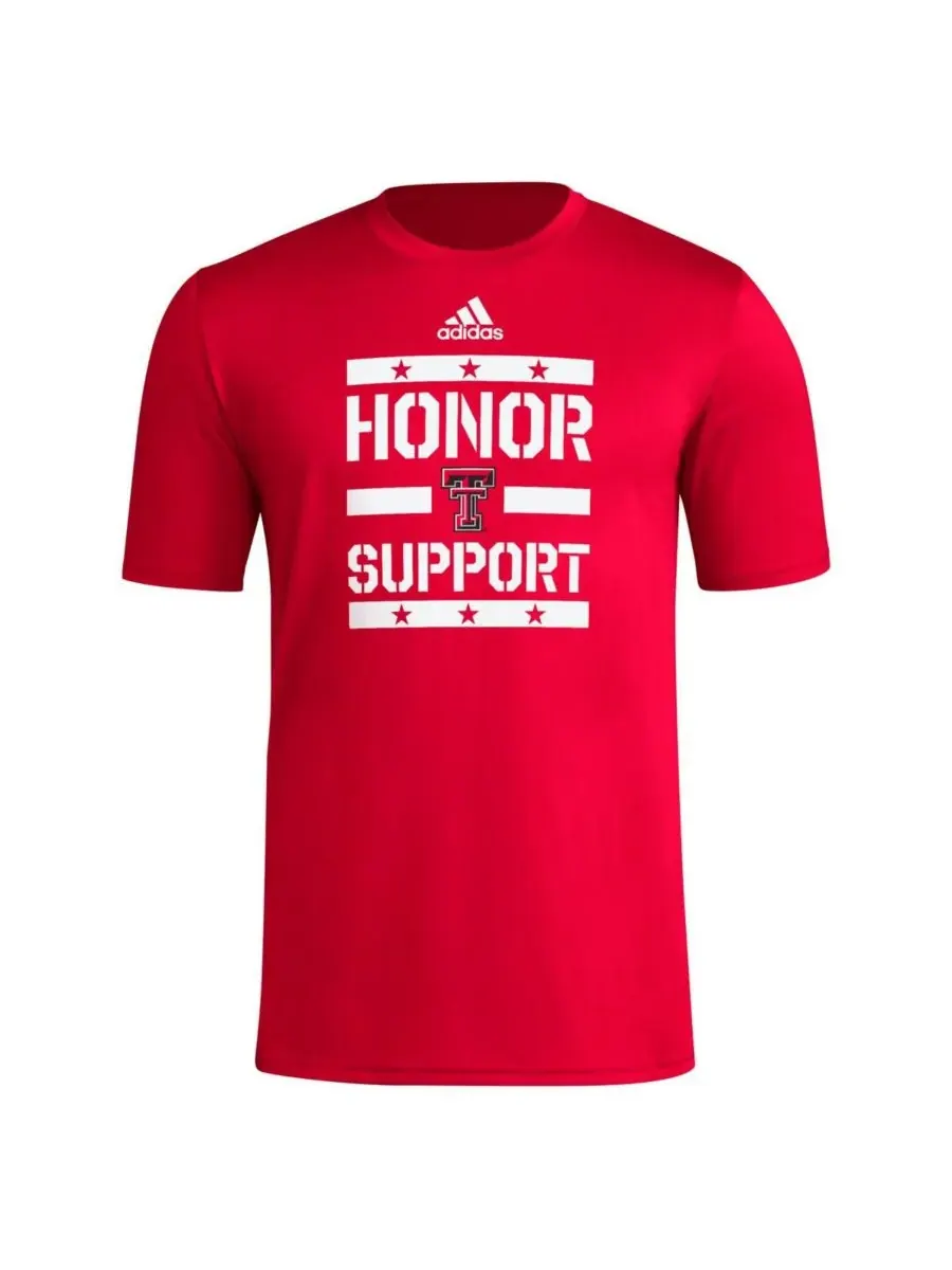 Adidas Мужская красная футболка Texas Tech Red Raiders Honor Support — изображение 2 из 3, красный