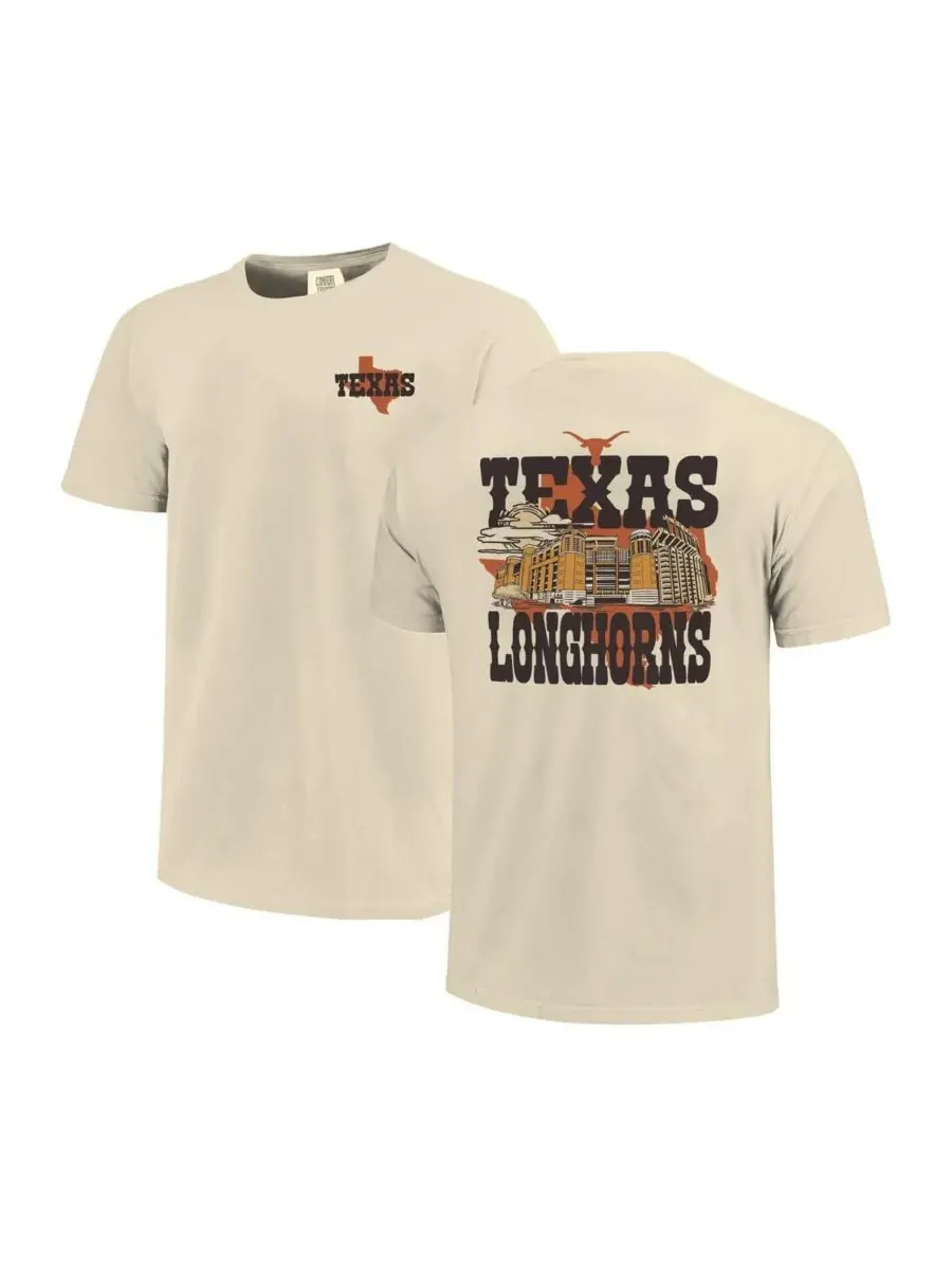 Мужская и женская футболка с изображением талисмана стадиона Texas Longhorns Hyper Local Stadium