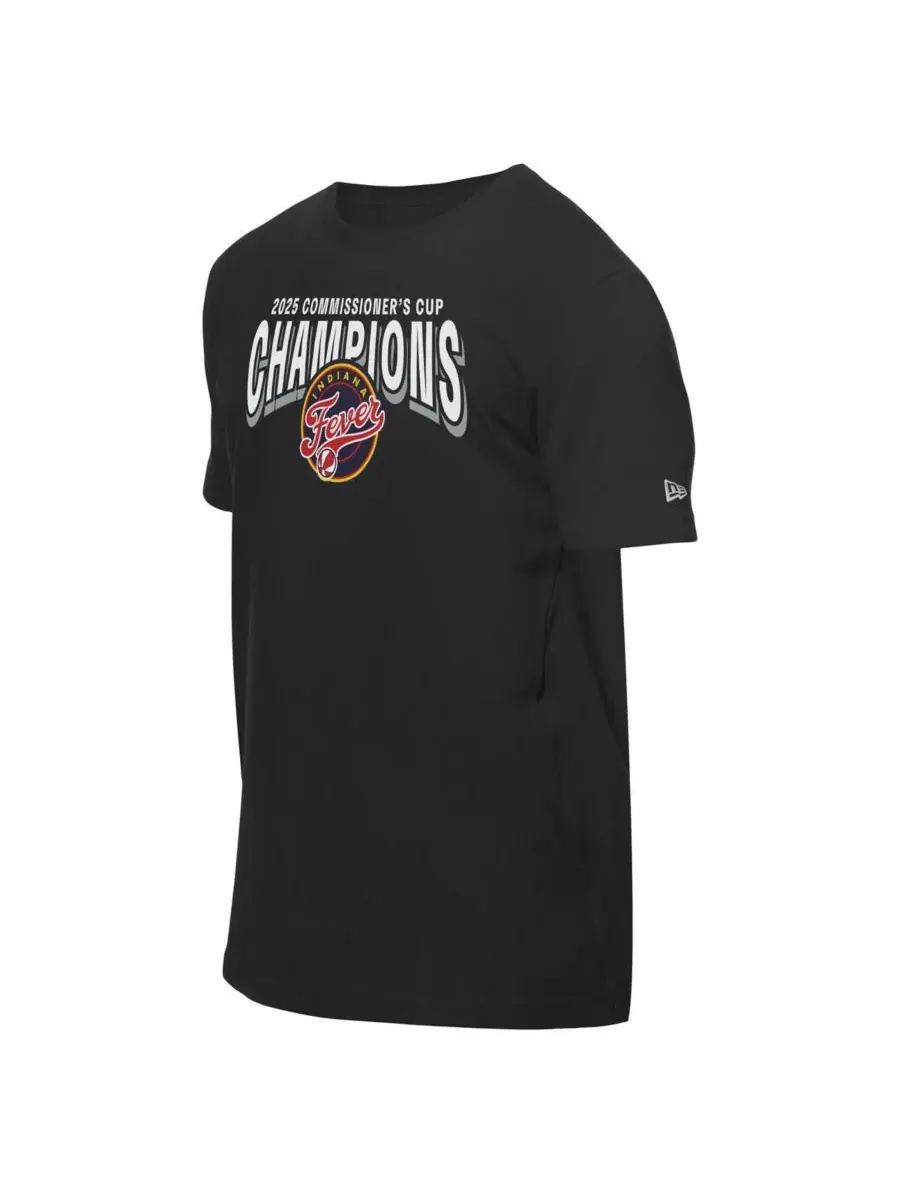 New Era Мужская и женская футболка Black Indiana Fever 2025 WNBA Commissioner's Cup Champions — изображение 5 из 5, черный