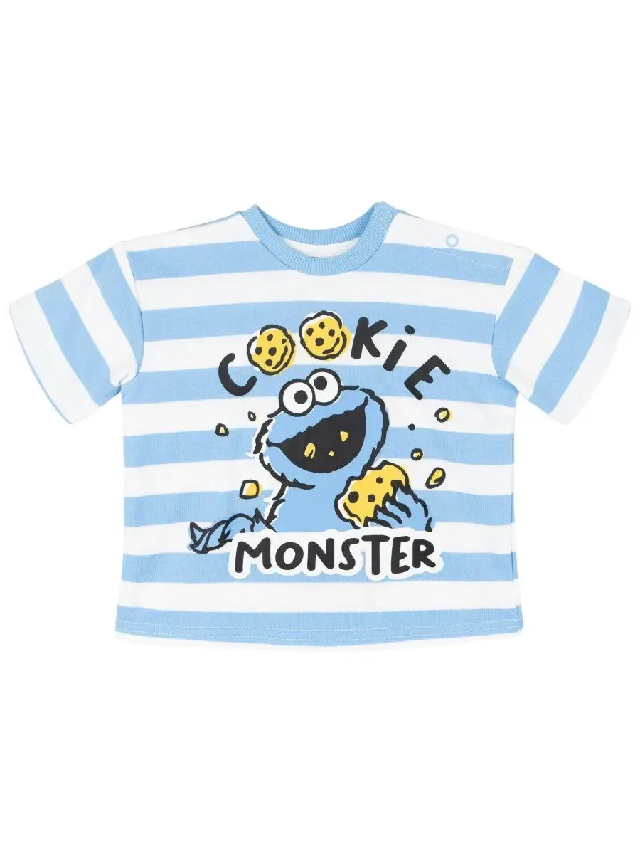 Комплект из футболки и шорт с принтом Cookie Monster Sesame Street, Cookie Monster Stripe — изображение 3 из 3
