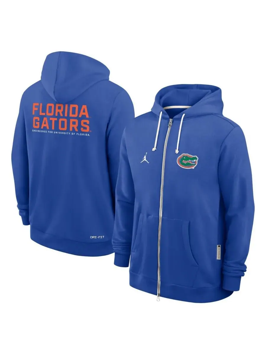 Мужская толстовка на молнии Royal Florida Gators 2025 Sideline Performance Jordan