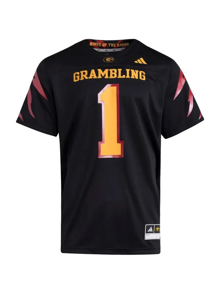 Adidas Мужская черная футболка Grambling Tigers Premier Strategy — изображение 3 из 3, черный
