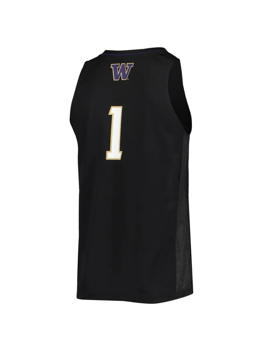 Мужская баскетбольная майка Washington Huskies Swingman 1 Adidas — изображение 3 из 5, черный