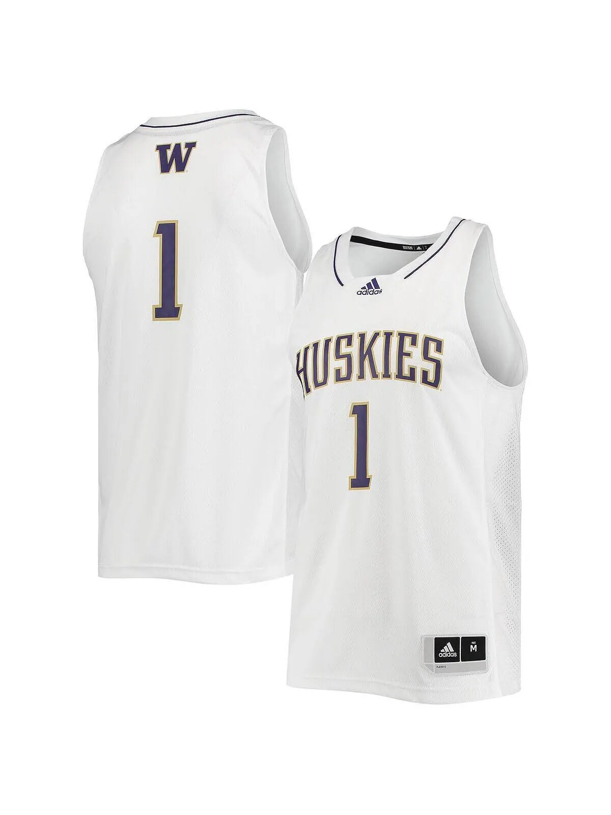 Мужская баскетбольная майка 1 white washington huskies swingman adidas — изображение 1 из 3, белый