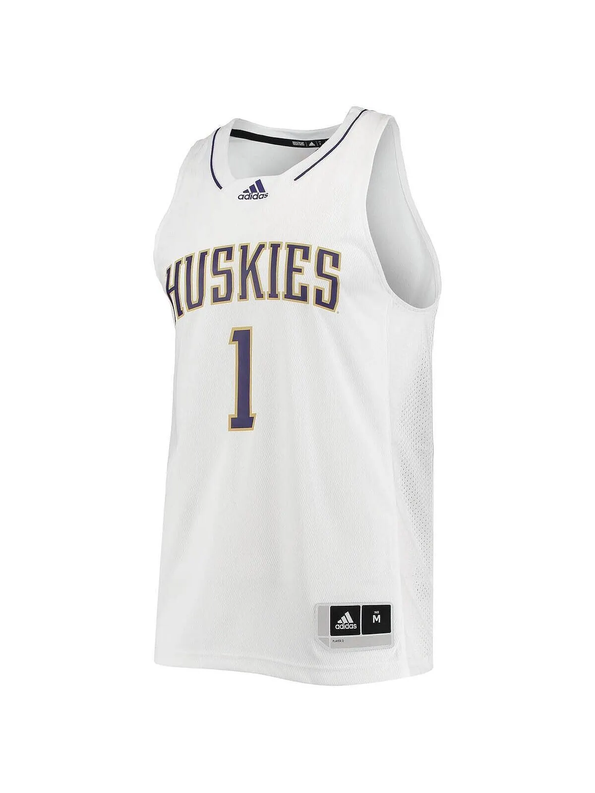 Мужская баскетбольная майка 1 white washington huskies swingman adidas — изображение 2 из 3, белый