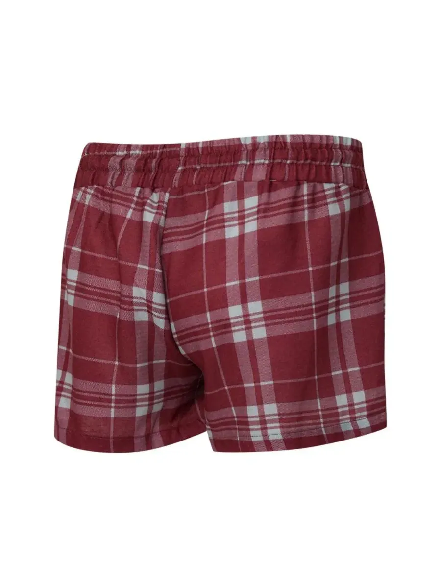 Комплект пижамы с длинным рукавом и шортами Regulate Plaid Concepts Sport — изображение 2 из 5, серый бордовый