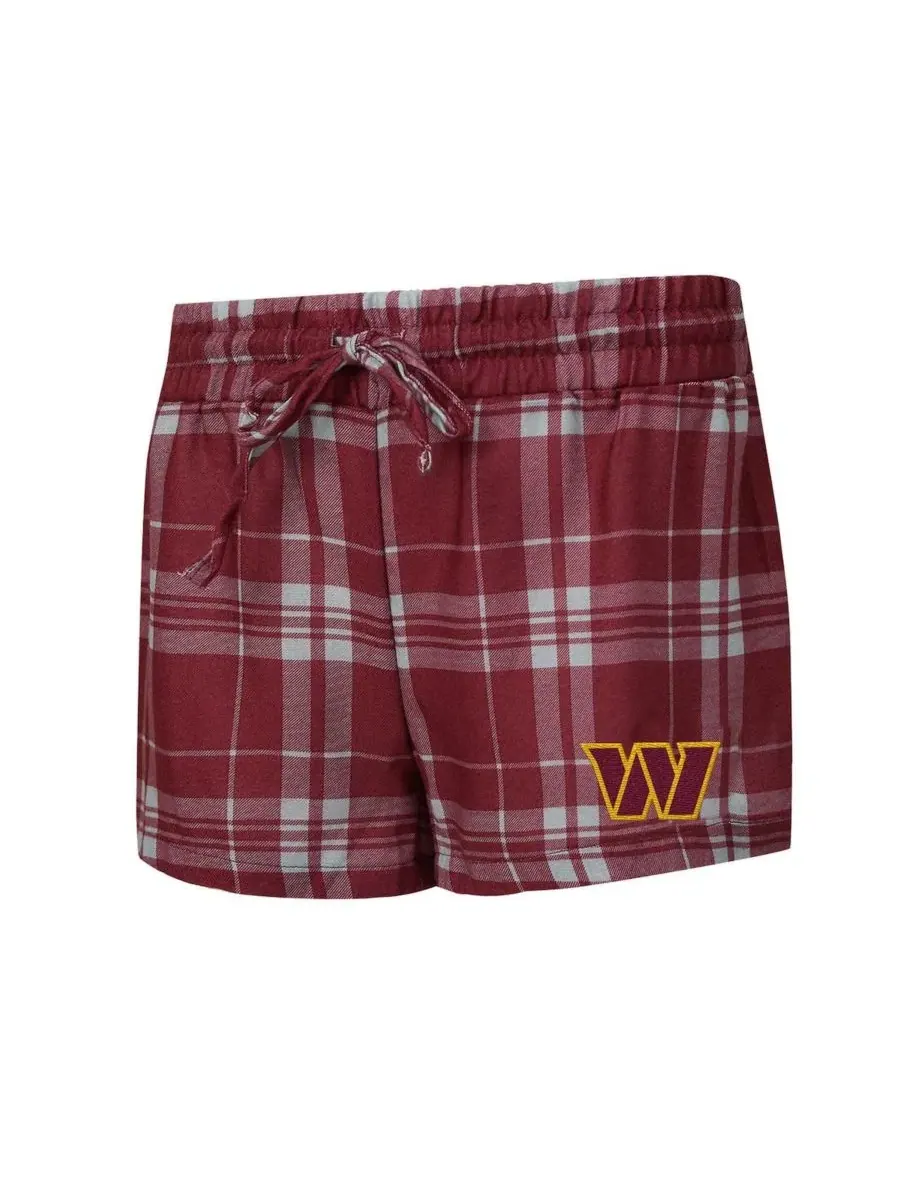 Комплект пижамы с длинным рукавом и шортами Regulate Plaid Concepts Sport — изображение 3 из 5, серый бордовый