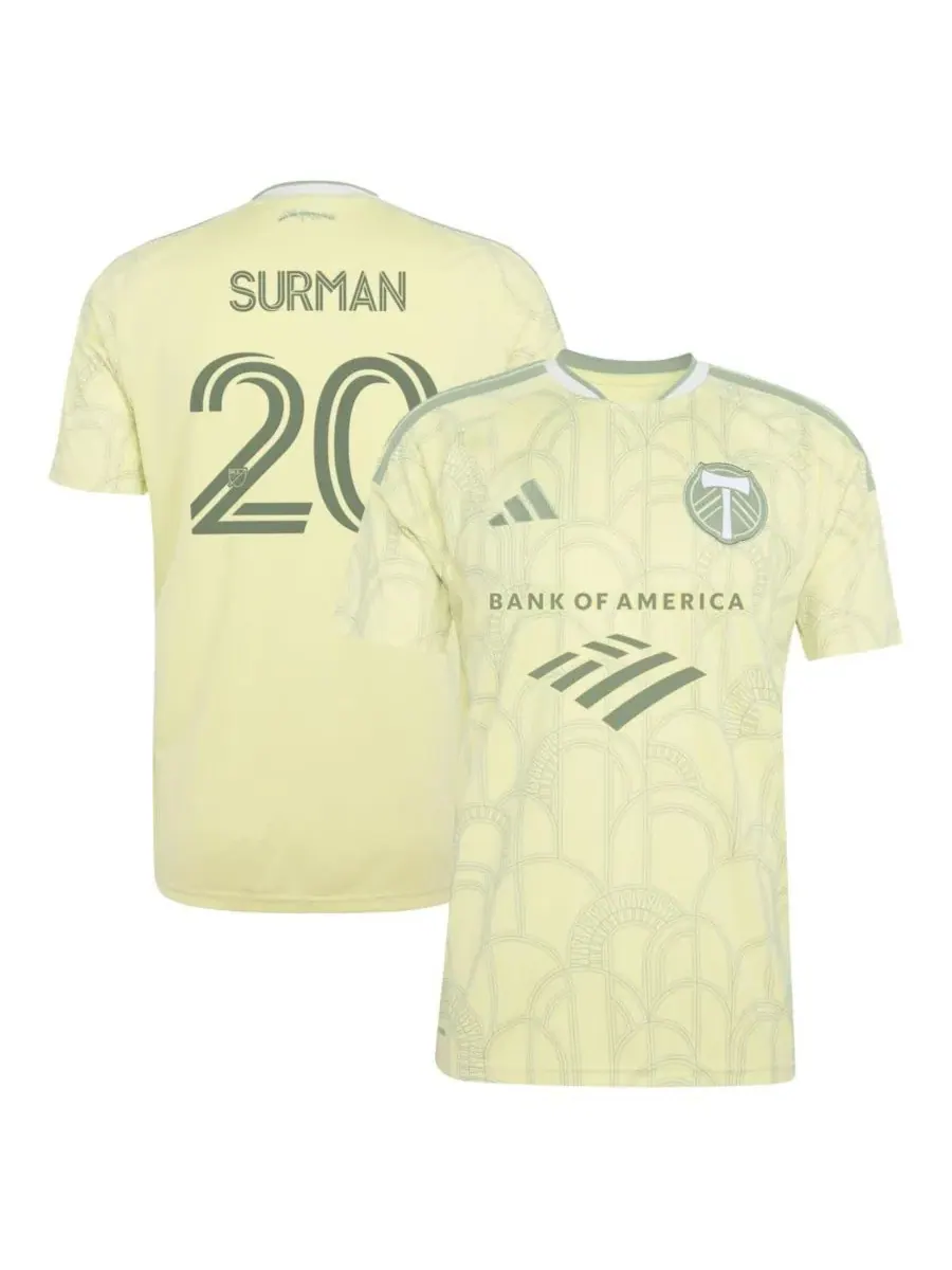 Футболка с длинным рукавом Finn Surman Yellow Portland Timbers 2026 Civic Stadium Kit Replica