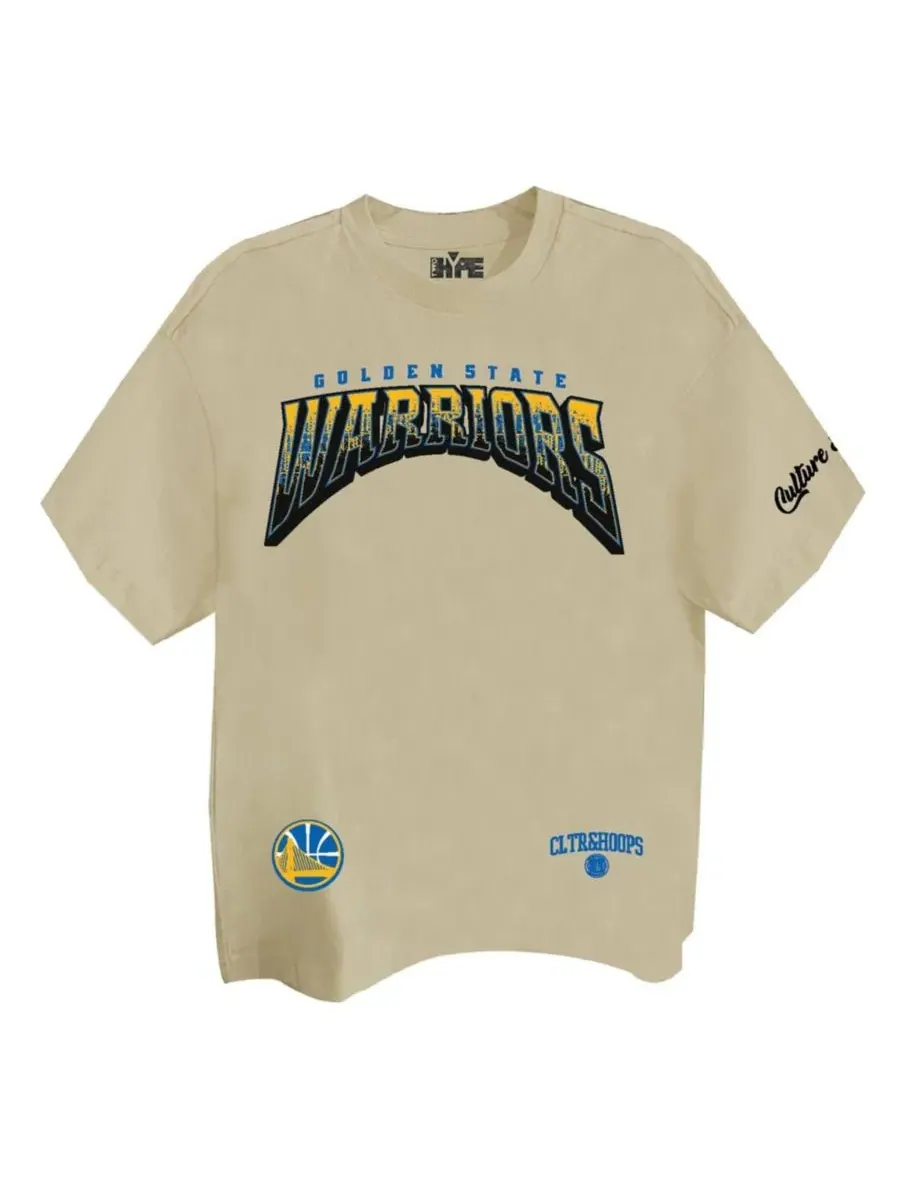 Футболка свободного кроя с принтом Golden State Warriors Drip Dime Elevated Two Hype — изображение 2 из 3, бежевый