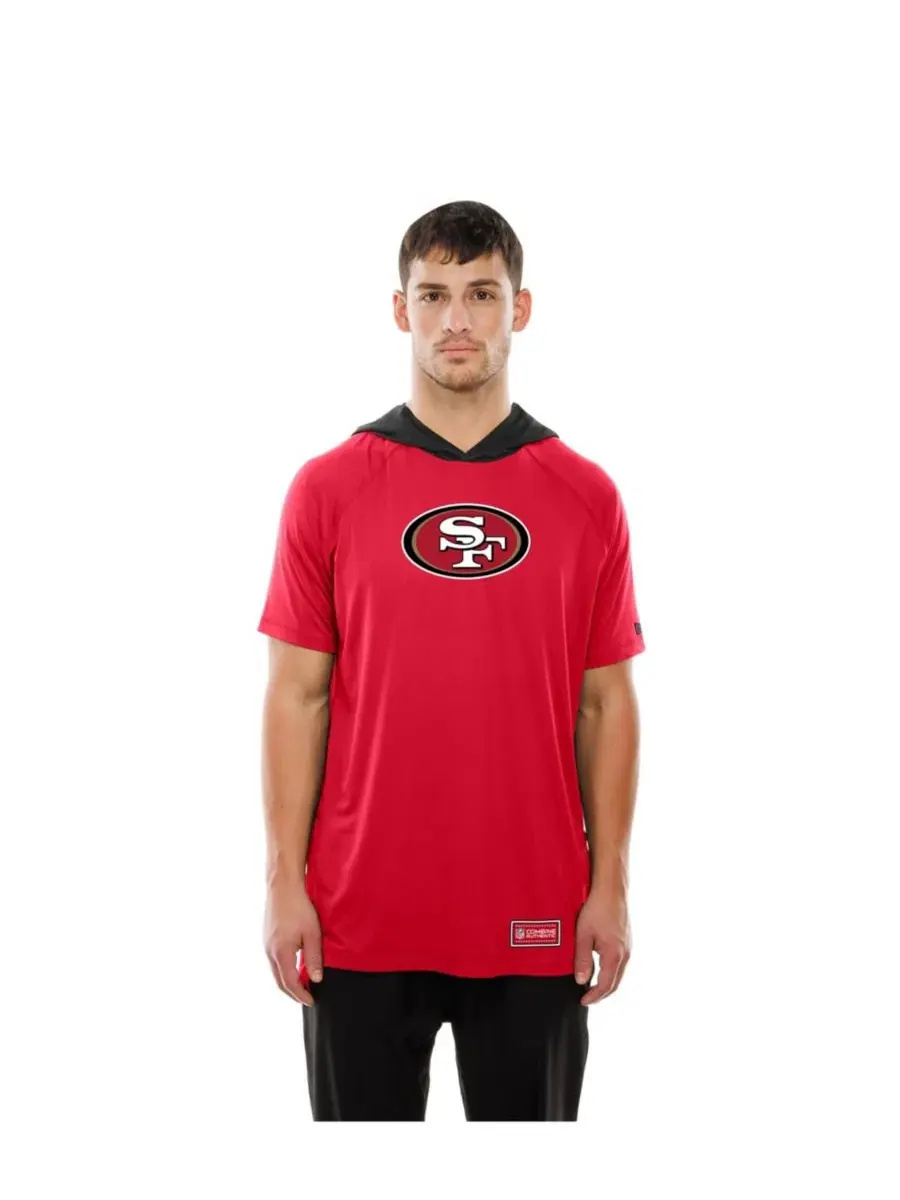 Футболка с капюшоном и рукавом реглан San Francisco 49ers Combine Authentic New Era — изображение 2 из 5, алый