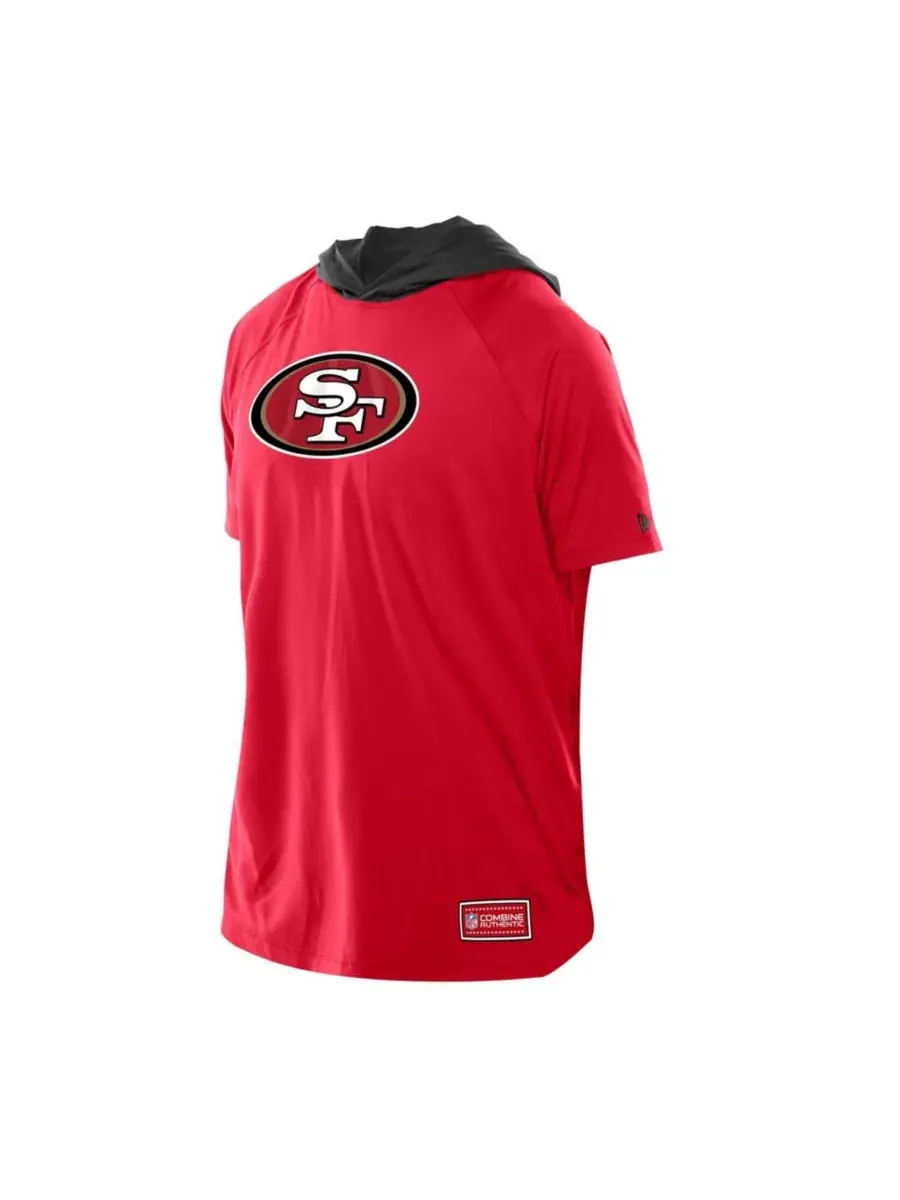 Футболка с капюшоном и рукавом реглан San Francisco 49ers Combine Authentic New Era — изображение 4 из 5, алый