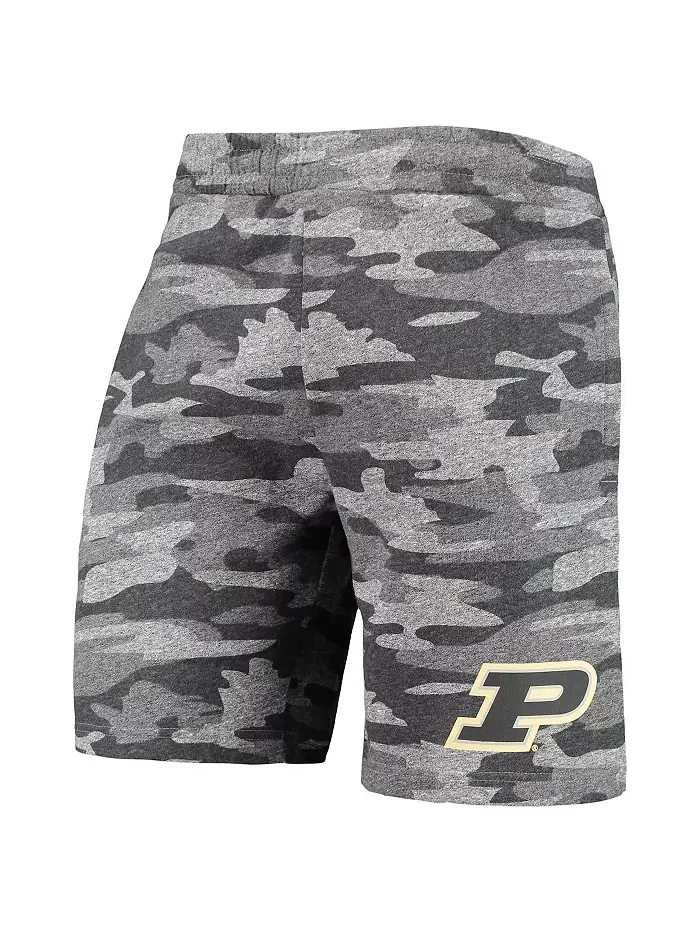 Мужские шорты для отдыха Purdue Boilermakers камуфляжные серые с ворсом Concepts Sport — изображение 3 из 4