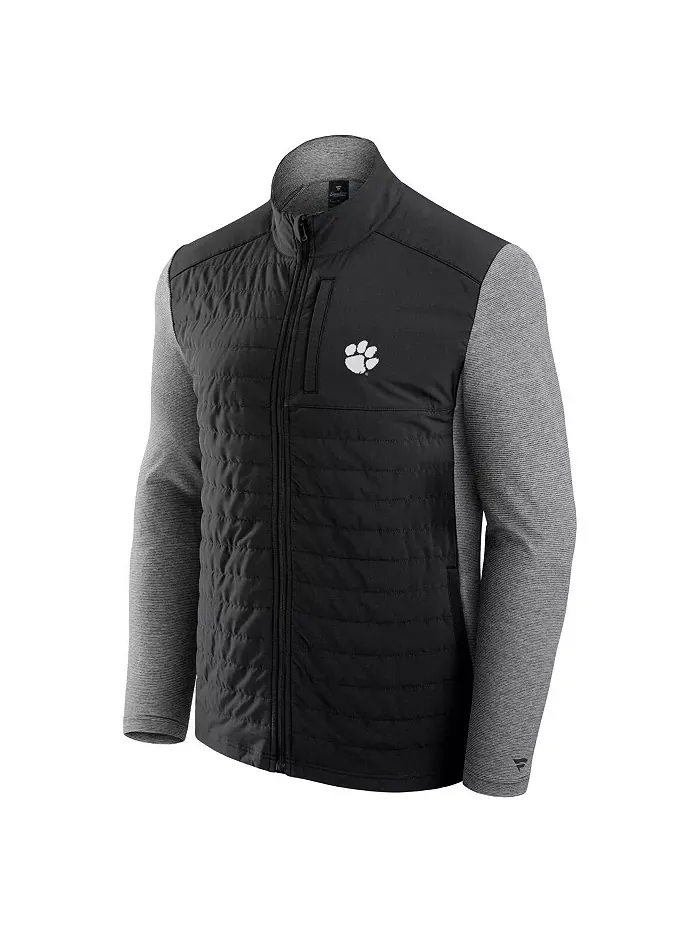 Мужская черная тоновая куртка Clemson Tigers с основным логотипом на молнии Fanatics — изображение 3 из 3