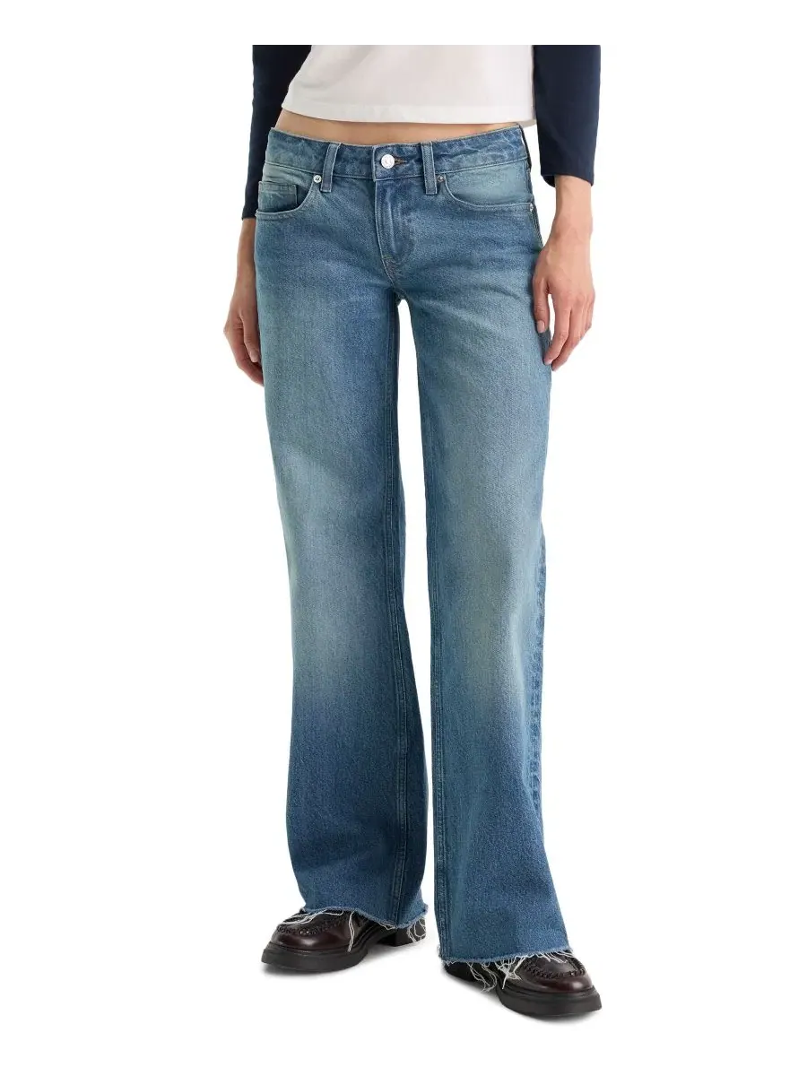 Джинсы свободного кроя с заниженной талией Vintage Low-Loose Slouchy Good American, Troubled Water