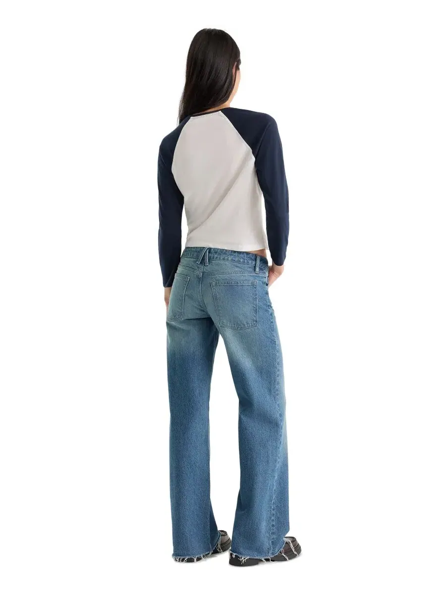 Джинсы свободного кроя с заниженной талией Vintage Low-Loose Slouchy Good American, Troubled Water — изображение 4 из 4