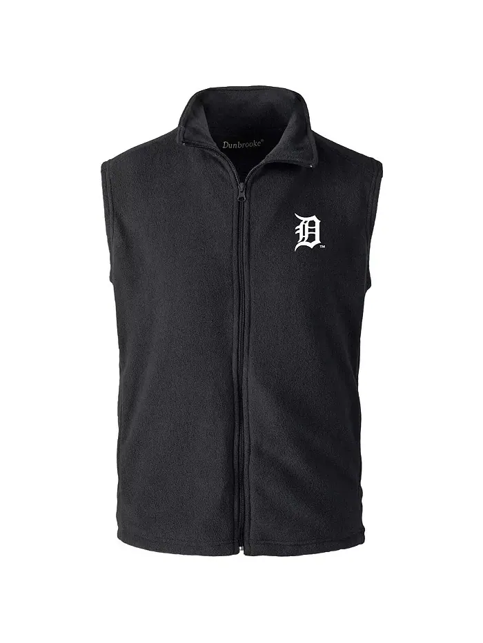 Мужской черный жилет Detroit Tigers на молнии Dunbrooke