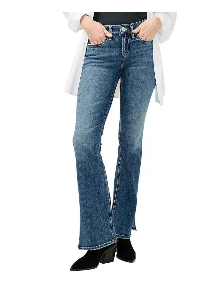 Женские джинсы Suki Curvy Fit Bootcut со средней посадкой Silver Jeans Co.
