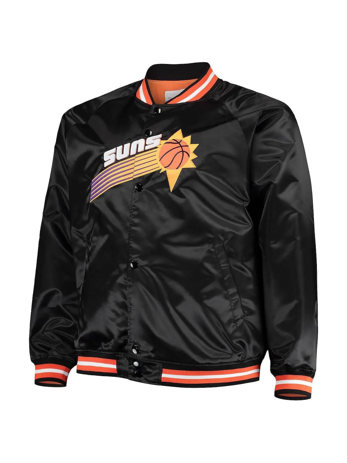 Мужская черная куртка phoenix suns big and tall hardwood classics raglan satin full-snap Mitchell & — изображение 3 из 5