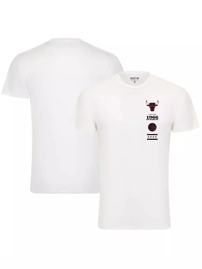 Белая мужская и женская футболка Chicago Bulls из коллекции 1966 года с городским флагом Bingham — изображение 1 из 3