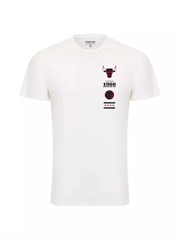 Белая мужская и женская футболка Chicago Bulls из коллекции 1966 года с городским флагом Bingham — изображение 2 из 3