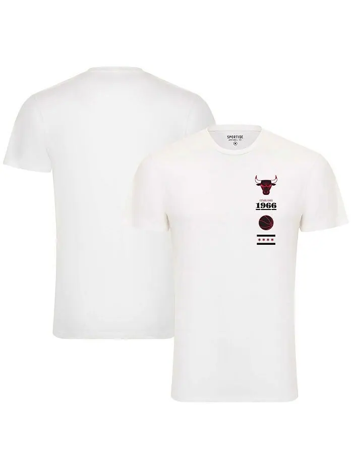 Белая мужская и женская футболка Chicago Bulls из коллекции 1966 года с городским флагом Bingham