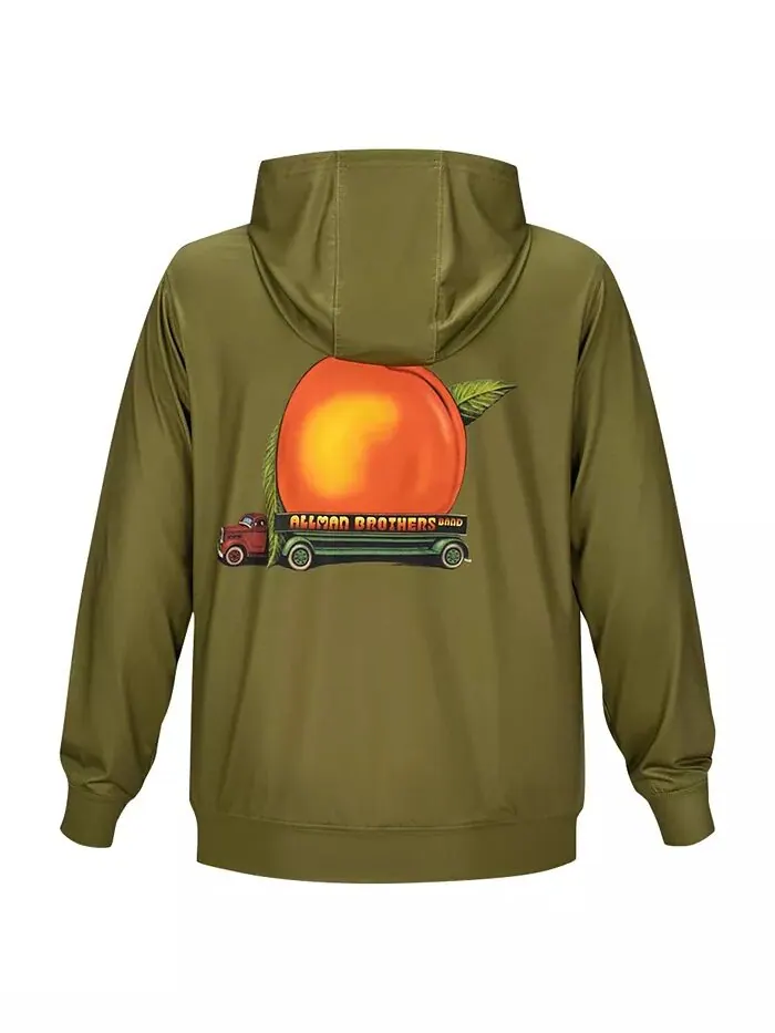 Мужская и женская толстовка с капюшоном Olive The Allman Brothers Band Peach Truck Section 119 — изображение 2 из 5