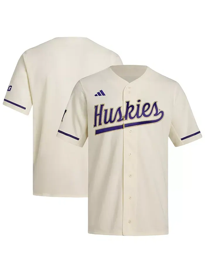 Мужская бейсбольная реплика джерси Washington Huskies кремового цвета adidas