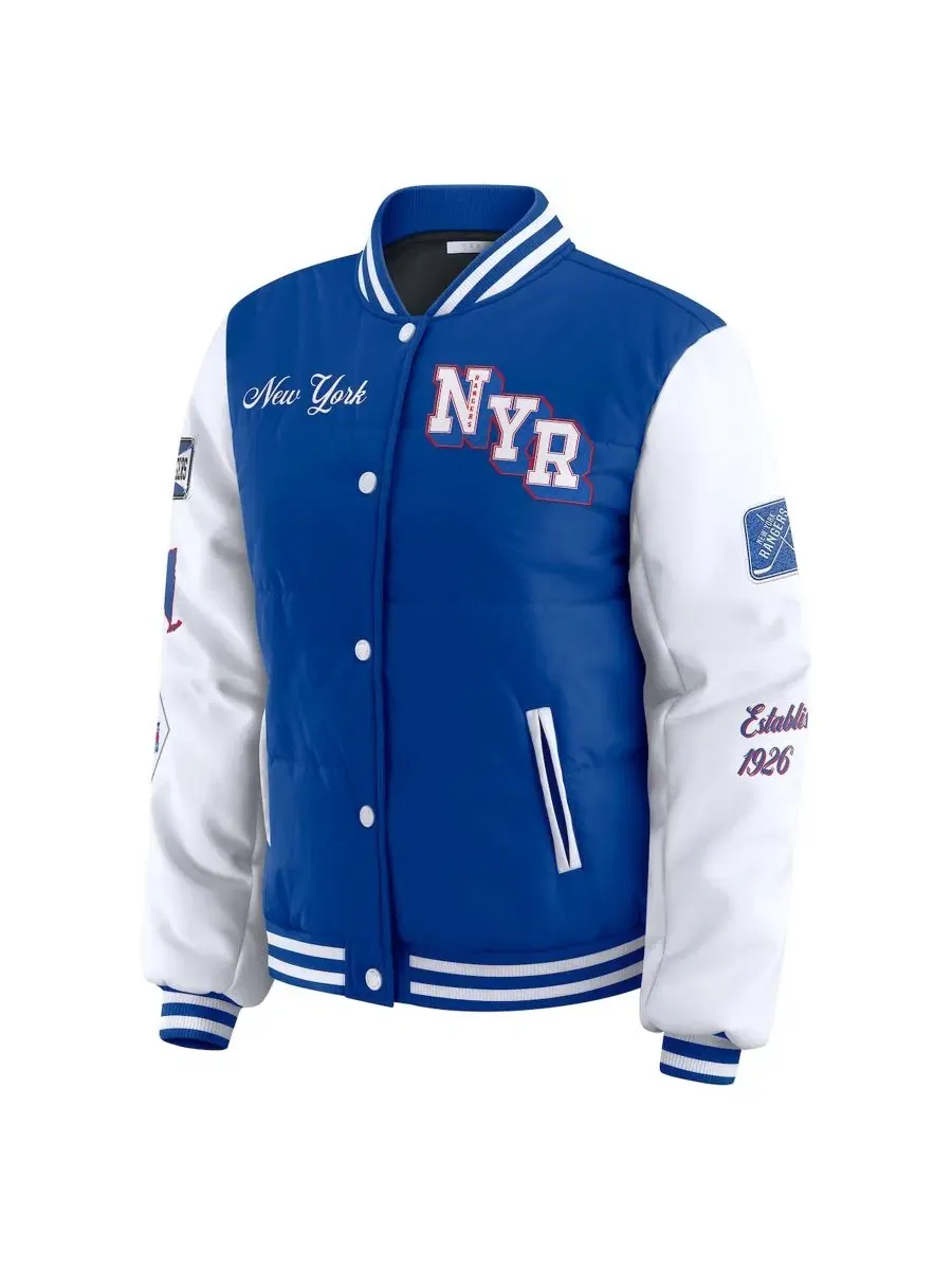 Куртка-пуховик Varsity Full-Snap New York Rangers WEAR by Erin Andrews — изображение 2 из 5, синий