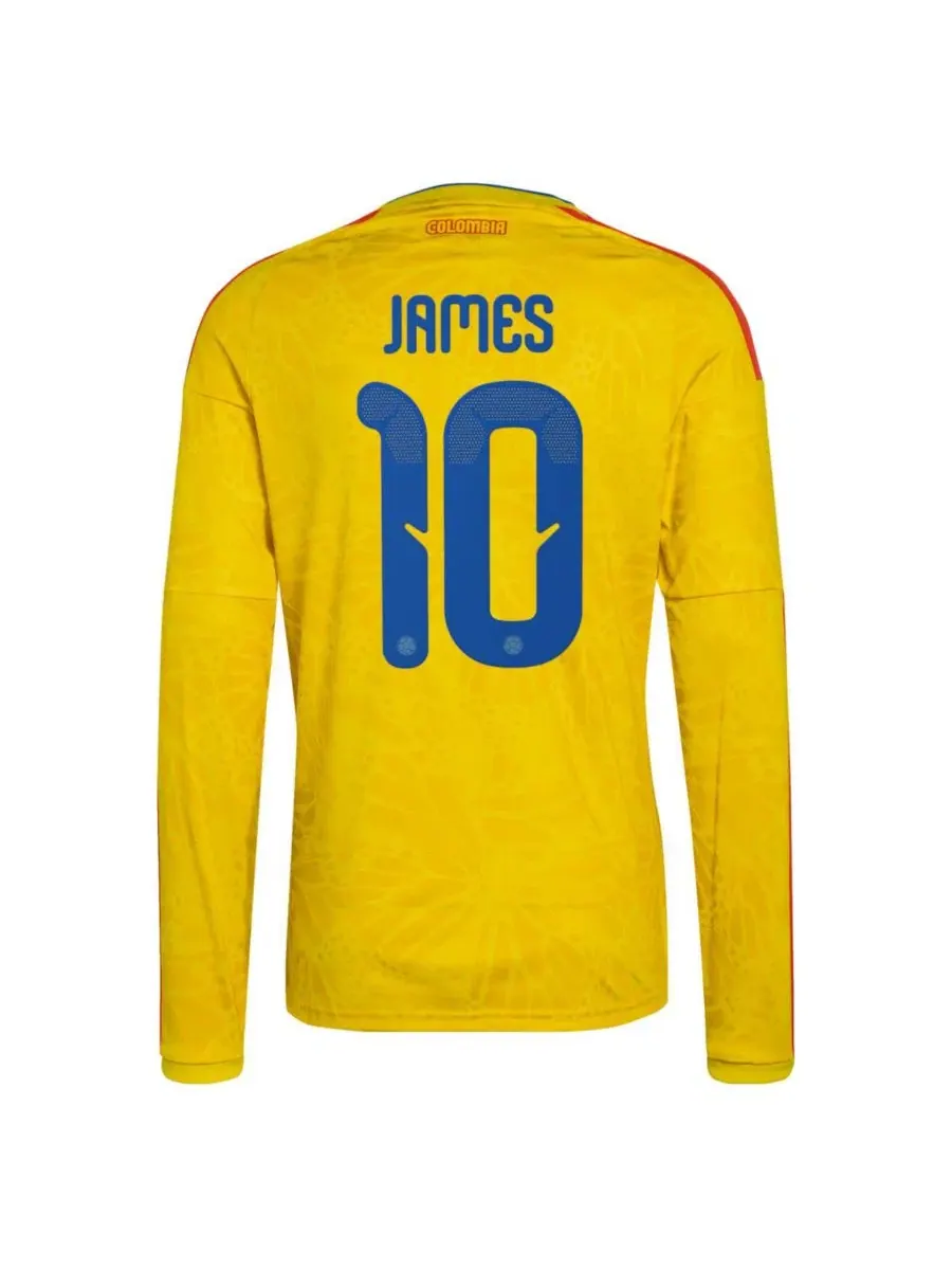 Футболка с длинным рукавом James Rodriguez Yellow Colombia National Team 2026 Home Replica Long — изображение 2 из 3, желтый