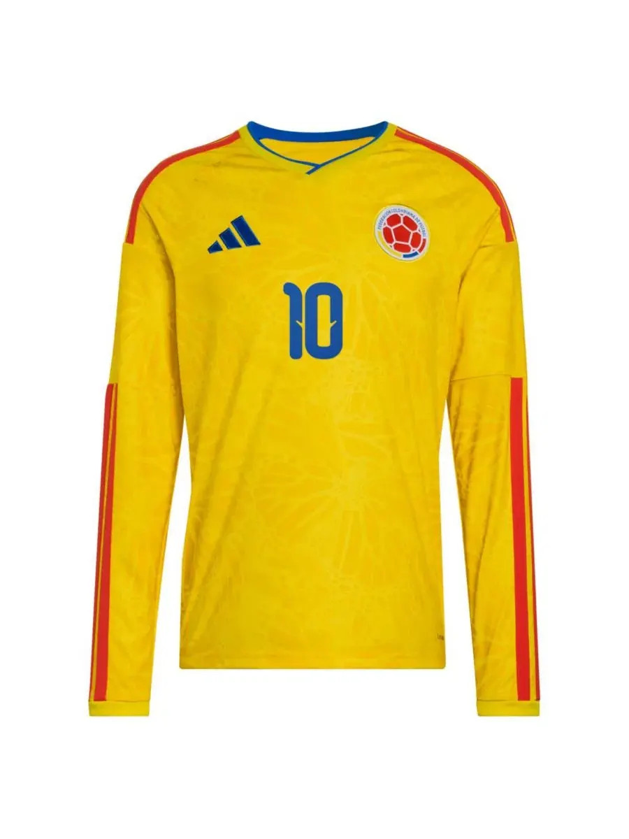 Футболка с длинным рукавом James Rodriguez Yellow Colombia National Team 2026 Home Replica Long — изображение 3 из 3, желтый