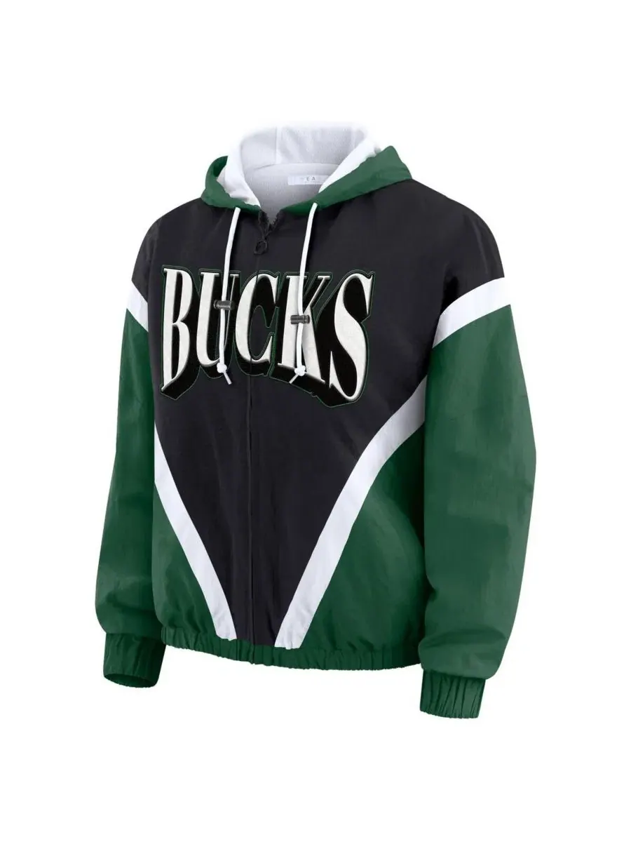 Ветровка-худи с капюшоном Color Block, длинный рукав, Milwaukee Bucks WEAR by Erin Andrews — изображение 2 из 3