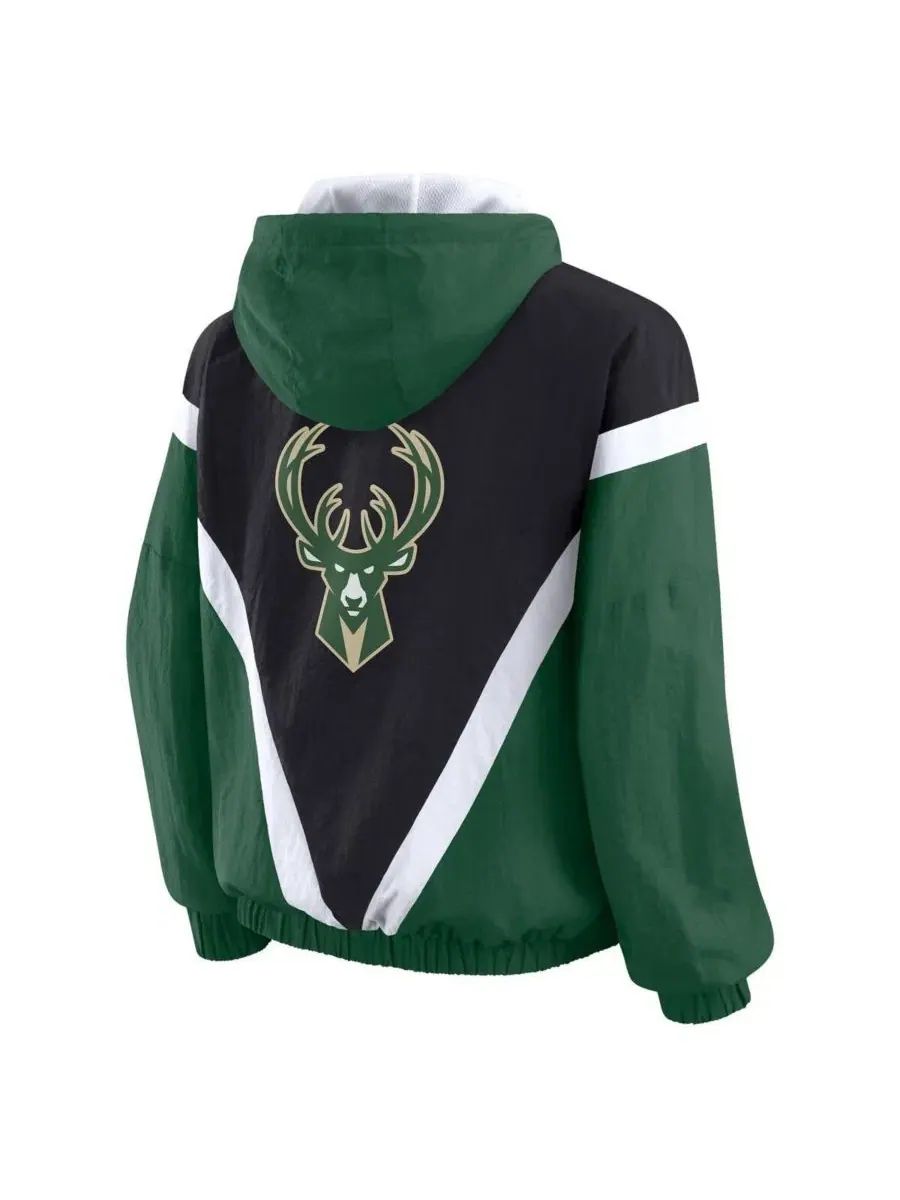 Ветровка-худи с капюшоном Color Block, длинный рукав, Milwaukee Bucks WEAR by Erin Andrews — изображение 3 из 3