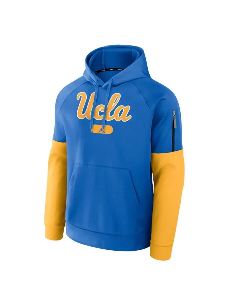 Jordan Мужская синяя толстовка с капюшоном UCLA Bruins Fitness Performance — изображение 2 из 3, синий